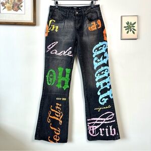 Jaded London Honey Bum Low Rise Flare Jeans